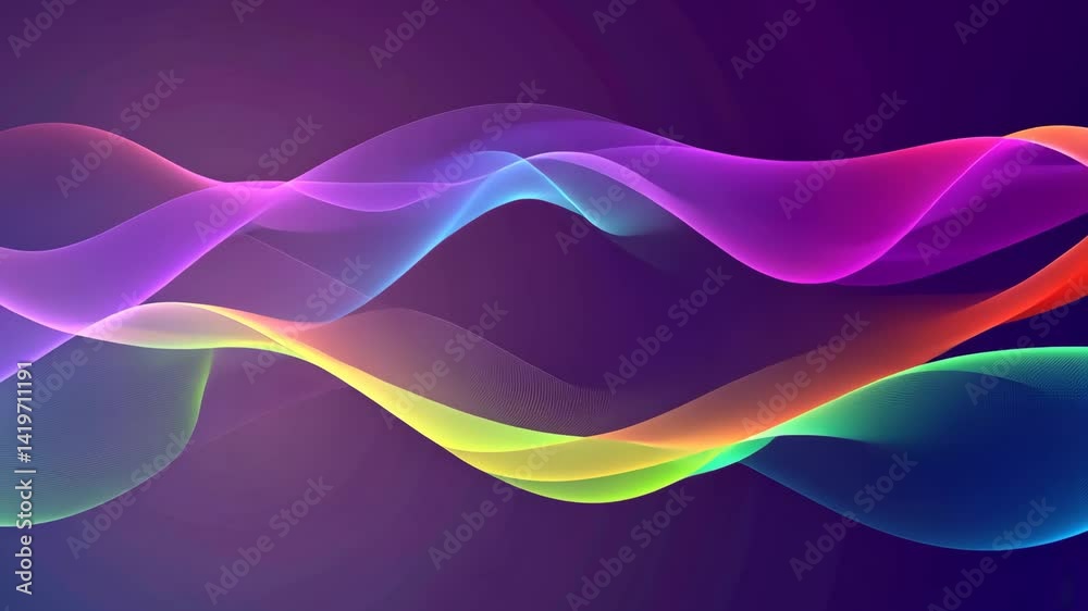 Mehrfarbige Sanfte Wellenband Animation Hintergrund