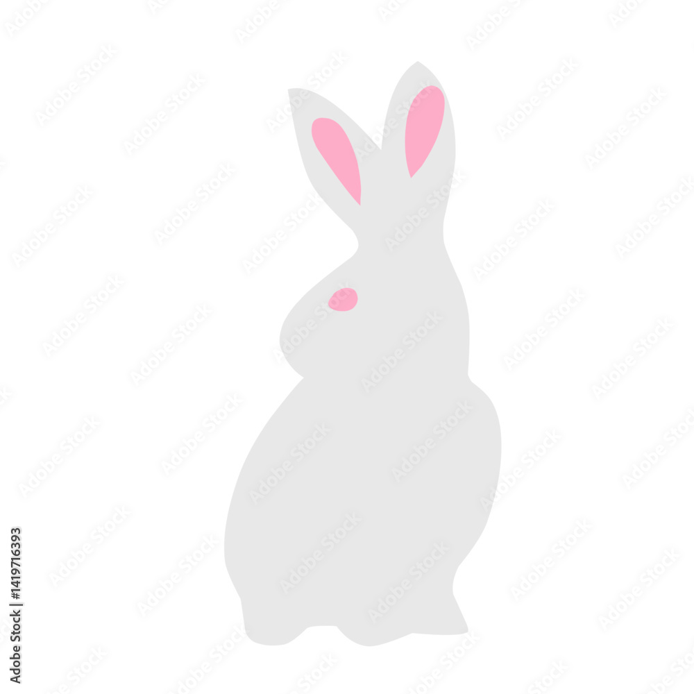 Obraz premium flat cartoon rabbit vector illustration isolated on white background