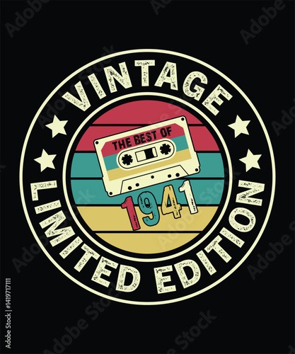 Funny Old School Hip Hop Retro Vintage Cassette Music Mixtape T shirt Design
