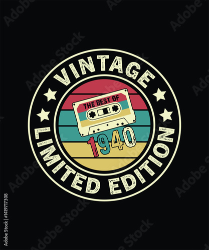 Funny Old School Hip Hop Retro Vintage Cassette Music Mixtape T shirt Design