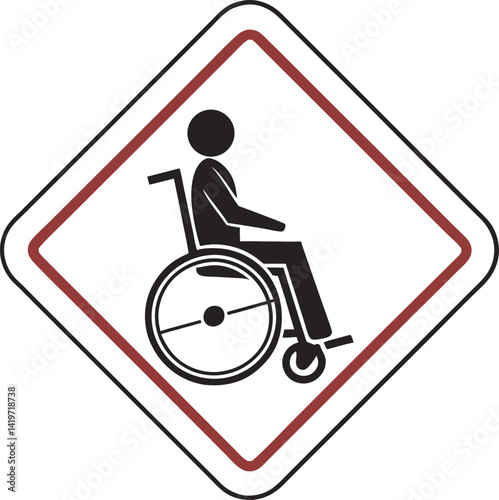 Accessible Parking Sign Showing Person in Wheelchair