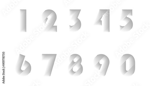 Set of Decorative Vector Numbers 0–9 in Minimalist Style