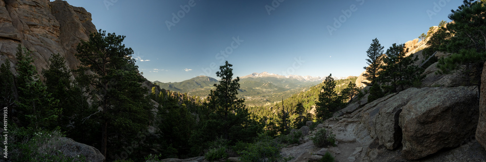 View of Rocky Mountains from the Gem lake Trail