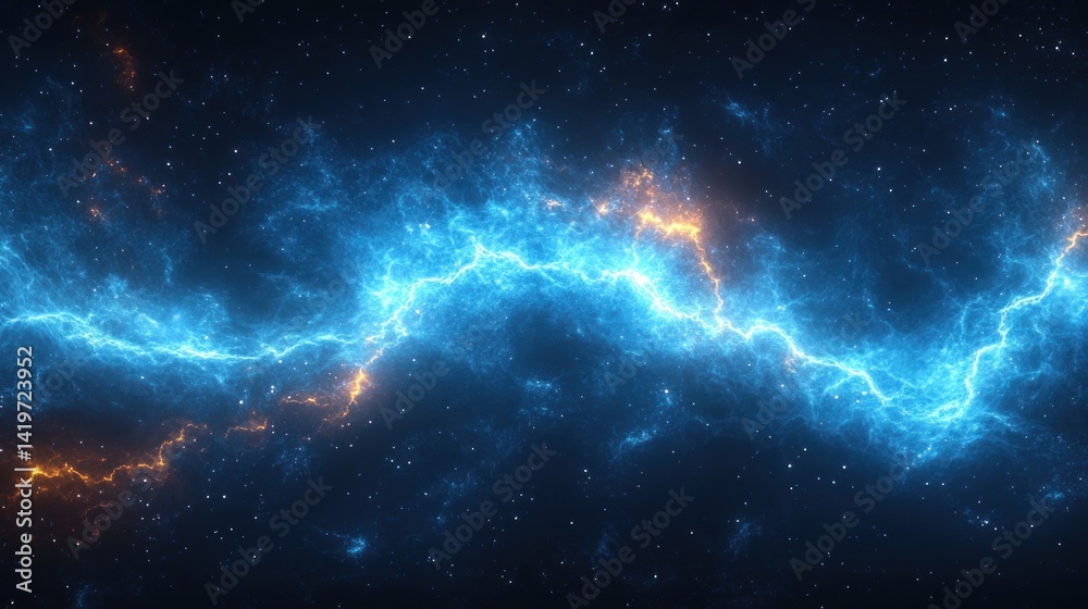 Obraz premium Celestial Energy: A Symphony of Blue and Orange Plasma in the Cosmos