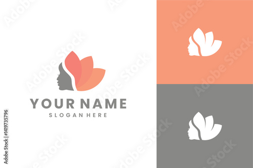 Beautiful woman luxury premium vector logo design