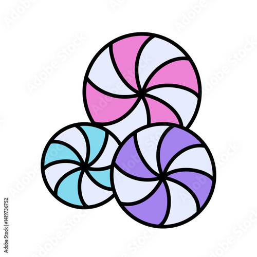 Peppermint swirl candies vector