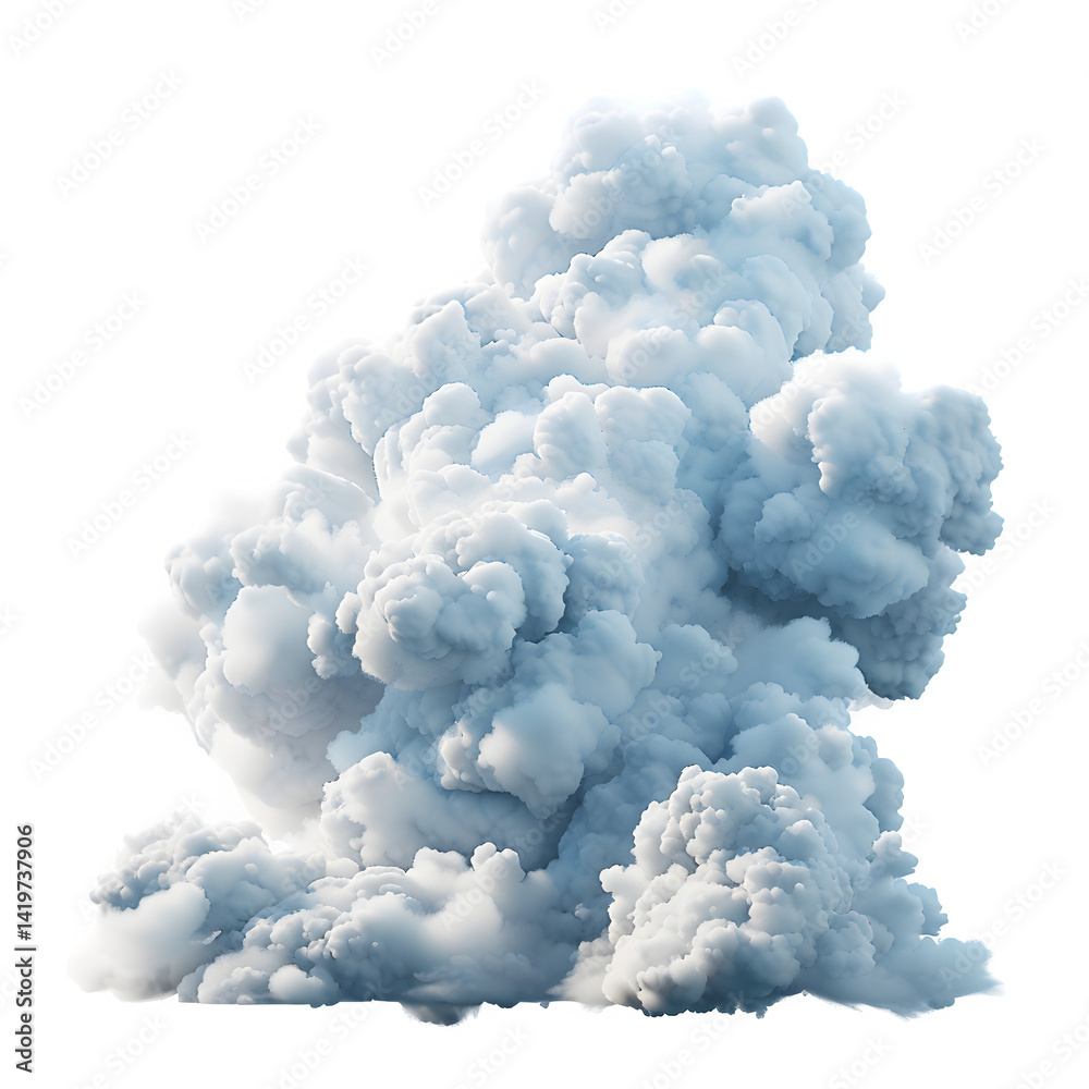 Fluffy cumulus cloud with soft edges, isolated on white background, studio lighting, hyper-realistic, high detail, centered composition, no shadows Fluffy cumulus cloud with soft edges, isolated on white background, studio lighting, hyper-realistic, high detail, centered composition, no shadows