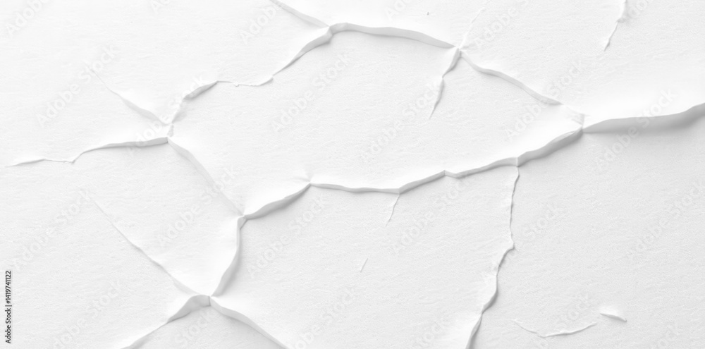 Obraz premium Deep creases, uneven surface, white paper texture, messy, design element