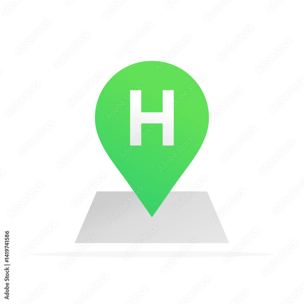 Fototapeta premium hotel location icon, colored flat vector. modern and minimalist design.