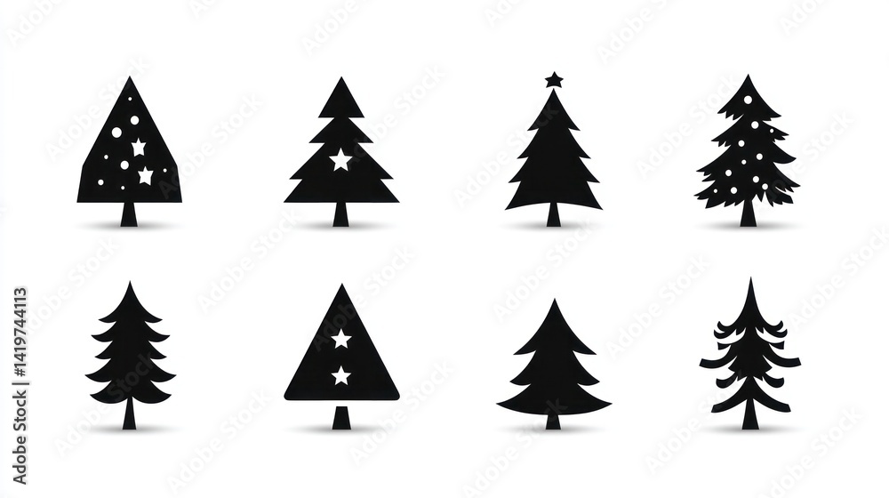 Obraz premium Christmas Tree Icons Collection (10)