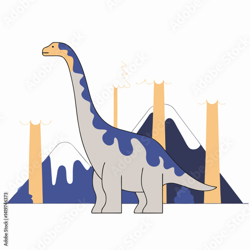 Artistic Renditions of Extinct Creatures from the Mesozoic Era, Perfect for Educational Materials and Design Applications
