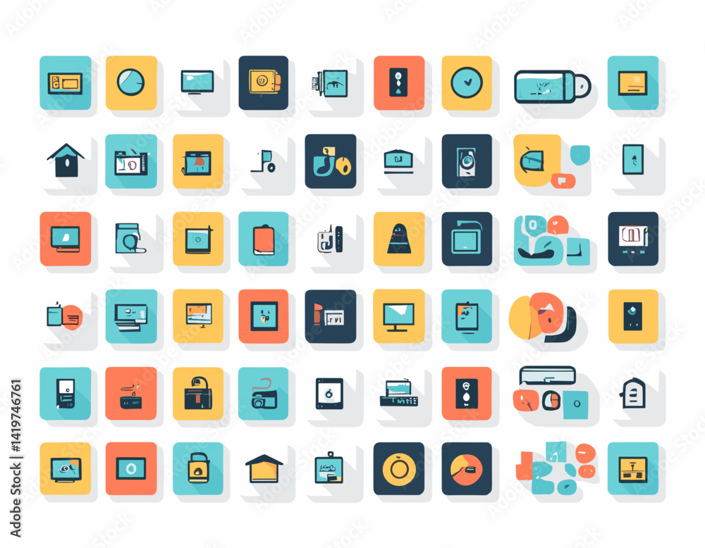 Smart Home Automation Technology Icons Set Smart Home Automation Technology Icons Set