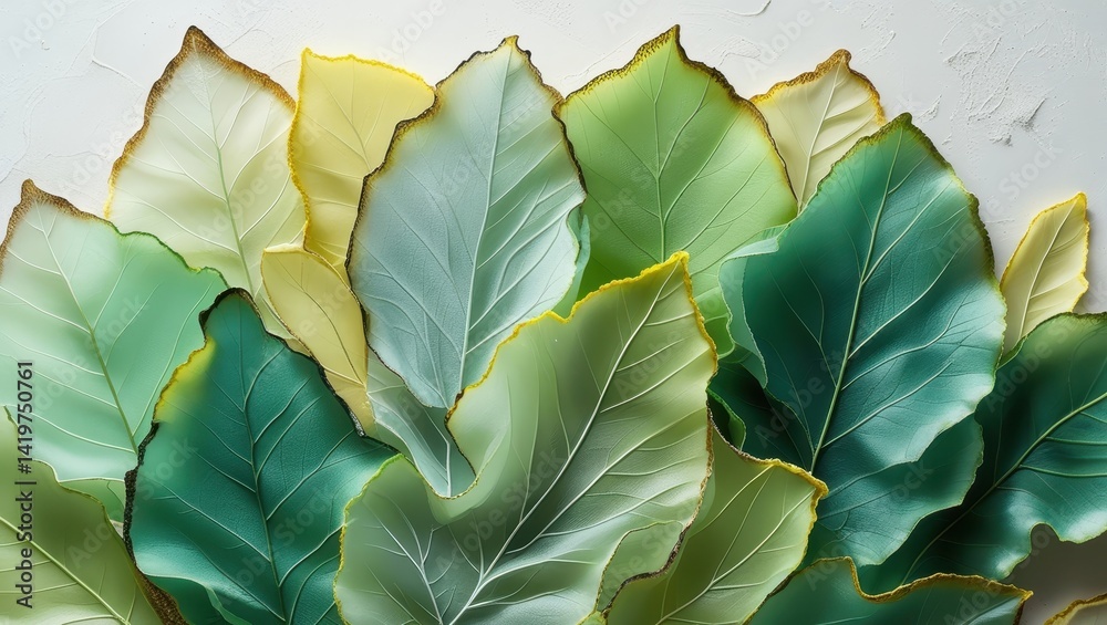 custom made wallpaper toronto digitalLush Green and Yellow Leaves Botanical Texture Background Nature Photography