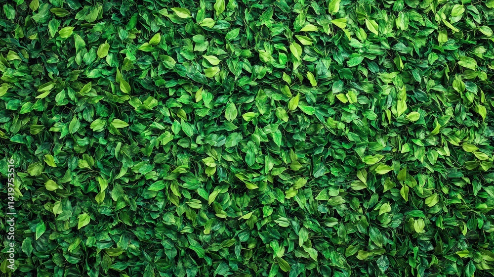 A vibrant, dense layer of green leaves creates a lush and natural backdrop, showcasing various shades of green. A vibrant, dense layer of green leaves creates a lush and natural backdrop, showcasing various shades of green.