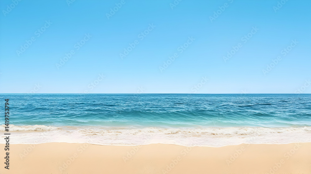 Vast Beach Scene Sunny Day Vast Beach Scene Sunny Day