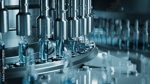 High-Tech Pharmaceutical Manufacturing Line in Operation