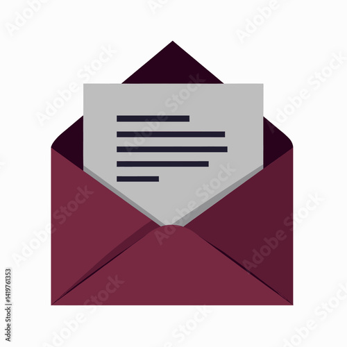 Burgundy Envelope with Letter