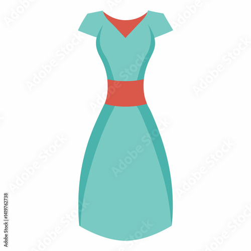 blue dress isolated on white