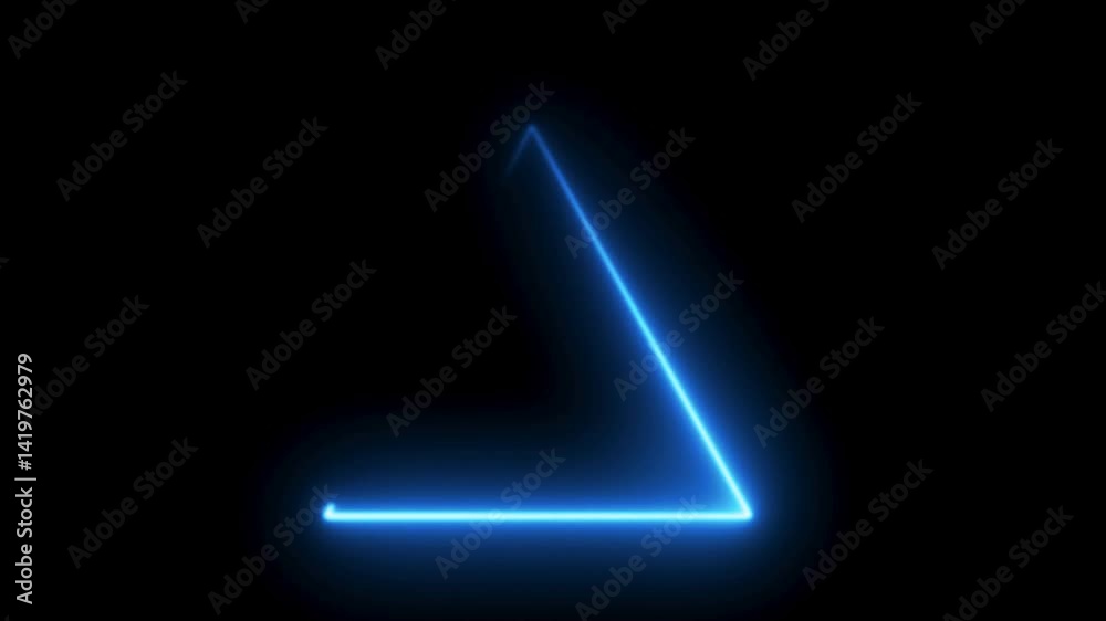 Glowing Blue Neon Triangle Light Abstract Shape Dark Glowing Blue Neon Triangle Light Abstract Shape Dark