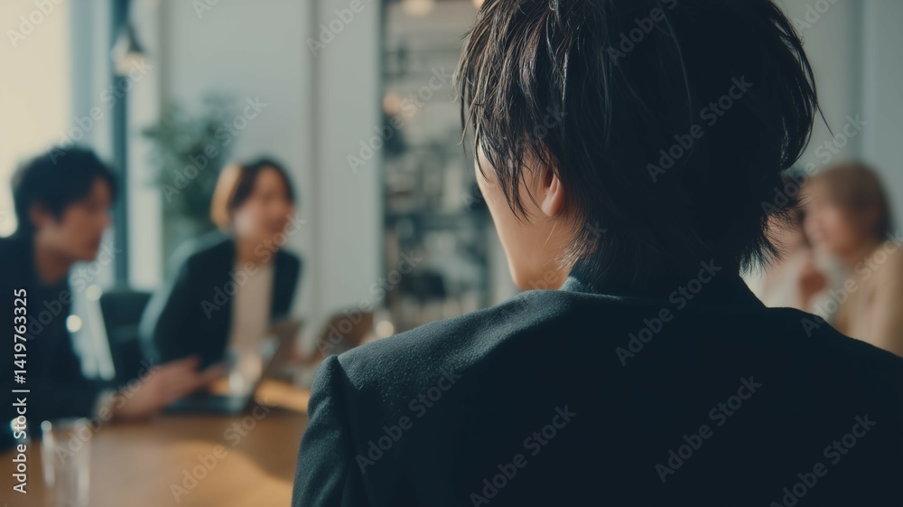© てんぷら - 会議で発言をする日本人男性 © てんぷら - 会議で発言をする日本人男性