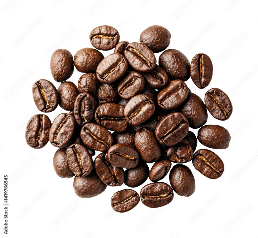 Naklejka premium Brewing coffee beans cozy article warm atmosphere inviting experience isolated on transparent background