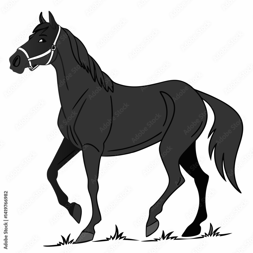 Obraz premium horse silhouette isolated on white