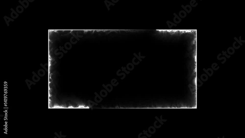 Neon rectangle. Abstract glowing neon rectangle border frame animation.