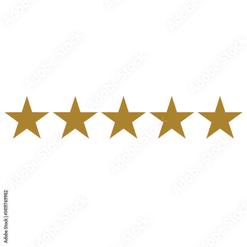 5 gold star vector