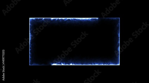 Neon rectangle. Abstract glowing neon rectangle border frame animation.