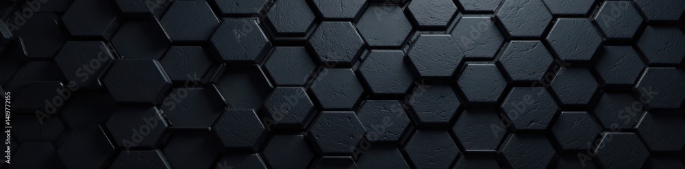 Abstract black hexagon pattern, textured surface , black, art Abstract black hexagon pattern, textured surface , black, art