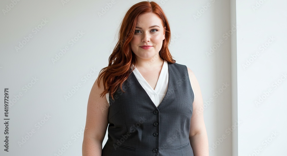 Confident woman in professional attire for business and career success