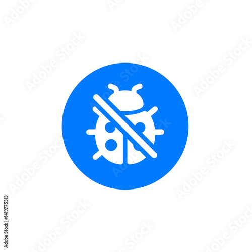 Slashed Ladybug Circle Icon