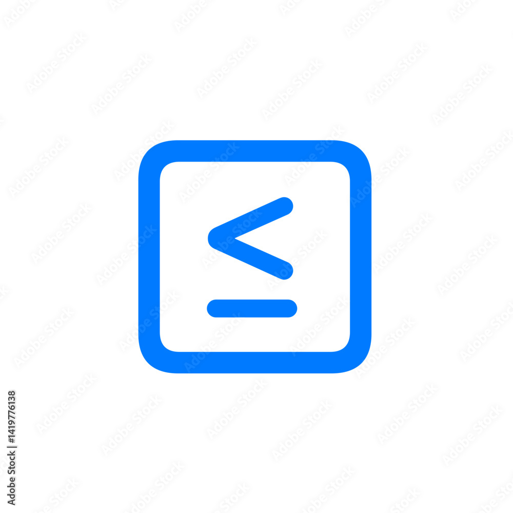 Less Than Or Equal Square Outline Less Than Or Equal Square Outline