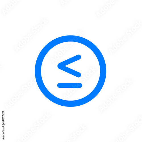 Less Than Or Equal Circle Outline