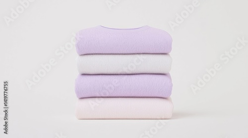 Stacked pastel sweaters