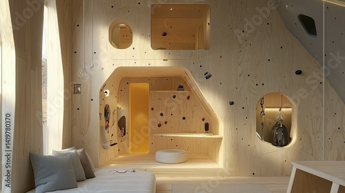 Modern Playroom Design: Wooden Wonderland for Kids photo