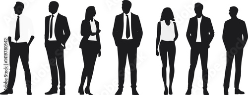 Group of People Vector Silhouette Crowd Human Figures Design Art