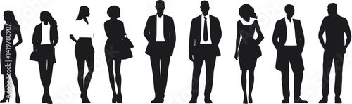 Vector Illustration of Diverse Group of People Standing Together