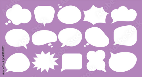 Set Of Speech Bubbles. Comic message comments conversation chat box collection illustration