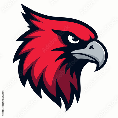 Red Cardinal Bird Mascot Logo Design