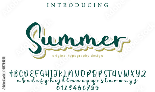 Summer Font Stylish brush painted an uppercase vector letters, alphabet, typeface