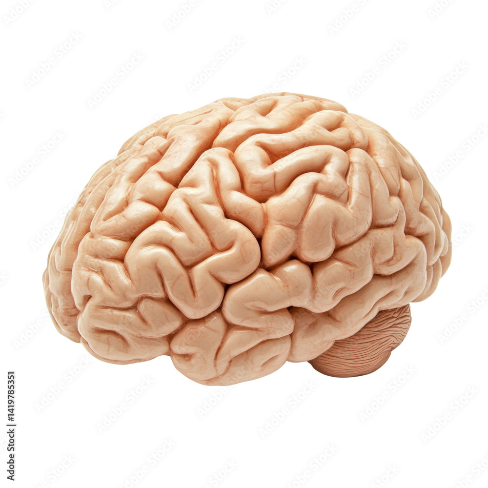 A brain is shown in a white background A brain is shown in a white background