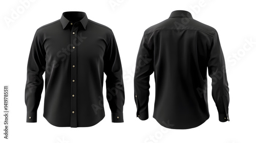 Professional Classic Black Button Down Shirt Mockup for Fashion Designers