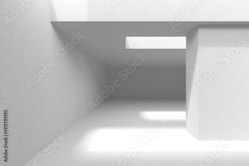 Wallpaper Mural Minimalist architectural interior design featuring light and shadows. 3d render. Torontodigital.ca