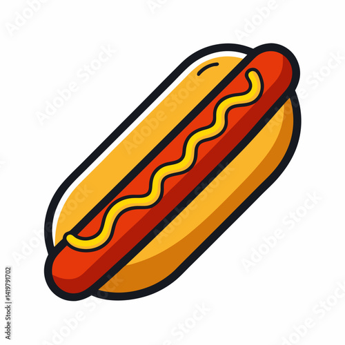 hotdog icon on white background	