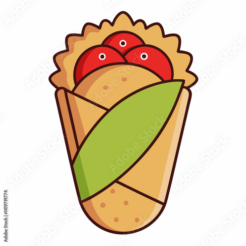shawarma icon on white background	
