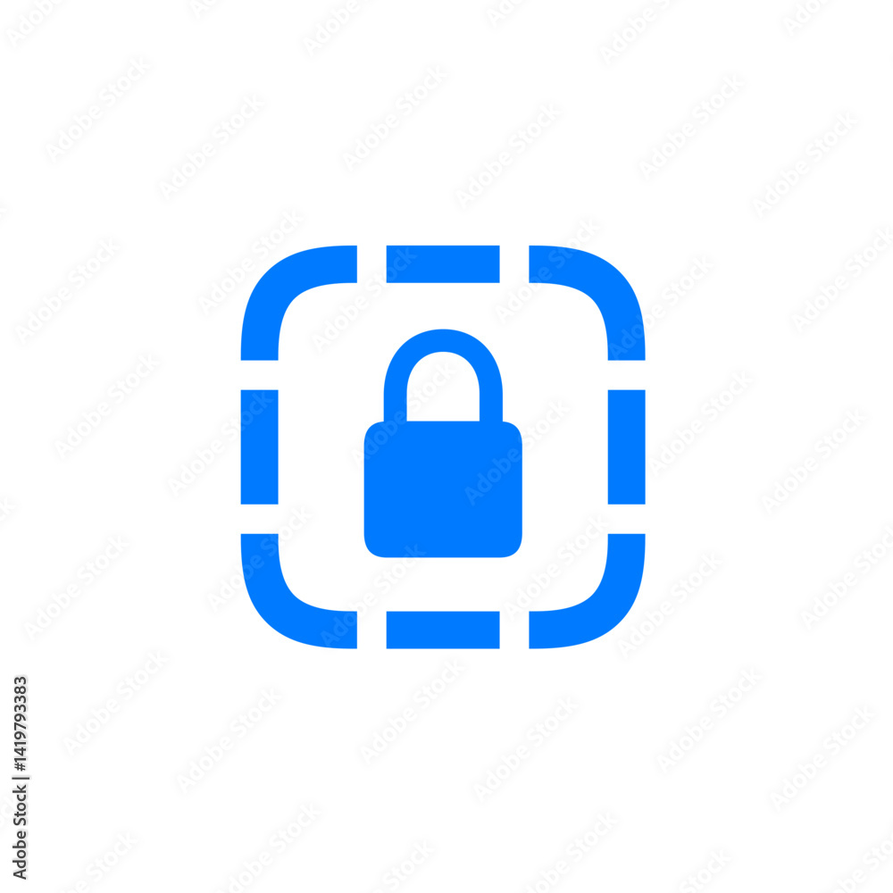 Dashed App Lock Icon Dashed App Lock Icon