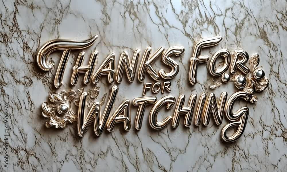 thank you for watching metal writing design