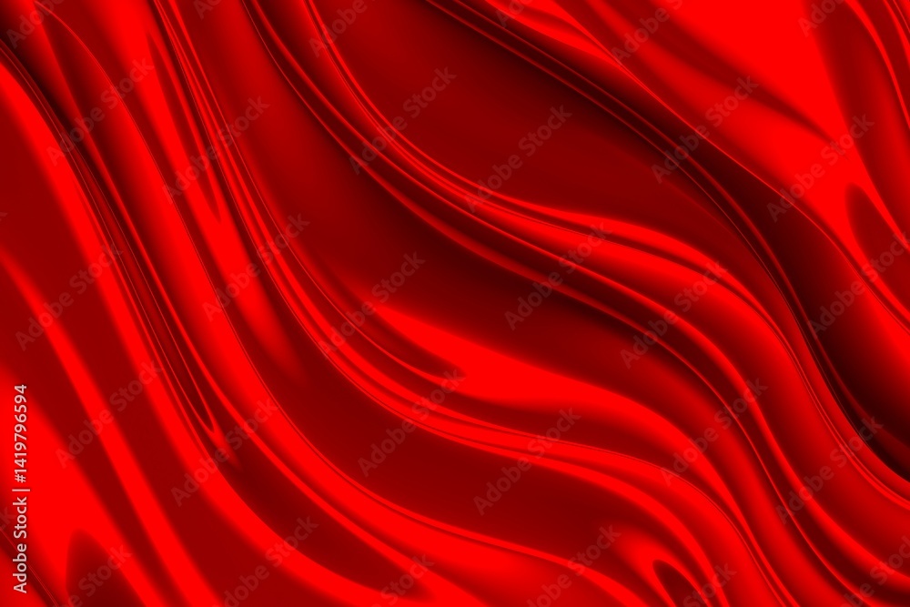 Vibrant red silk fabric with smooth flowing texture for luxury design. 3d render Vibrant red silk fabric with smooth flowing texture for luxury design. 3d render