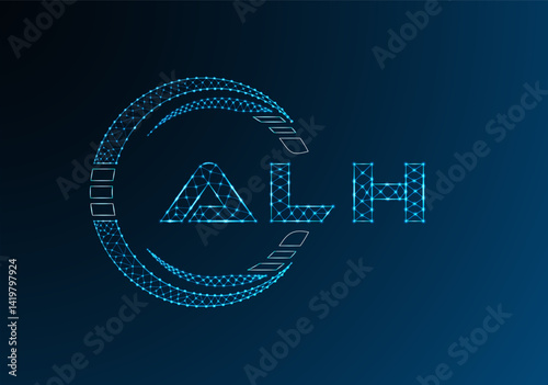 ALH low poly letter logo vector design. ALH lower poly logo design. photo
